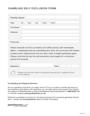 Gambling exclusion forms .